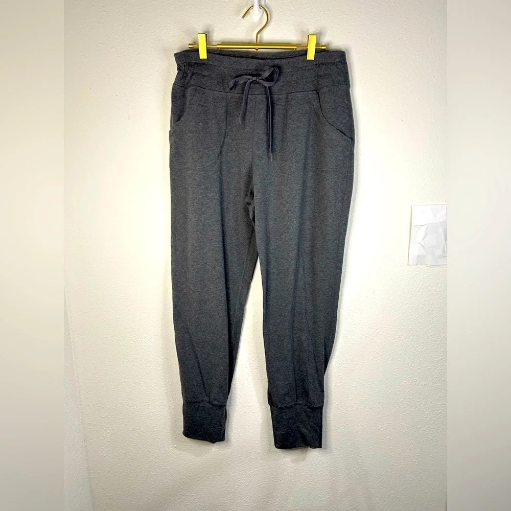Rainbeau Women’s Size Large Gray Stretch Joggers Drawstring Waist Cuffed Pants - Picture 1 of 8